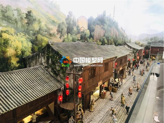 超逼真的場景微縮老街沙盤模型