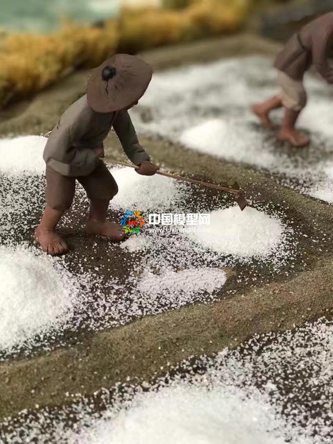 古法制鹽微縮場(chǎng)景沙盤模型