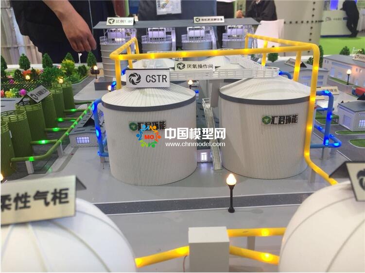 有機廢棄物處理沙盤模型，沼氣工程模型