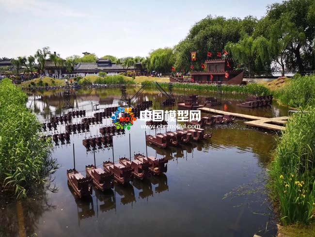 火燒赤壁微縮場景沙盤模型