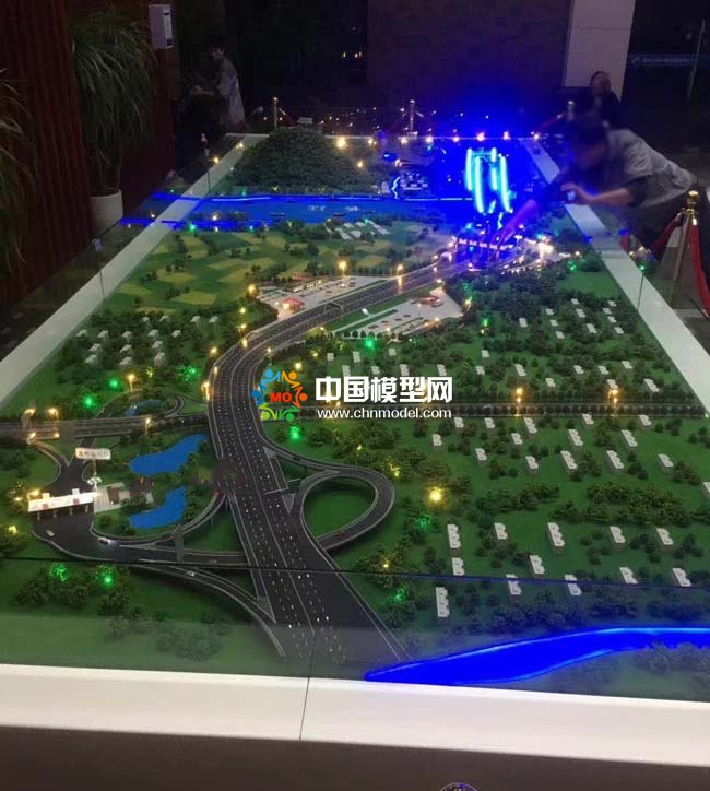 高速公路沙盤，橋梁隧道沙盤模型
