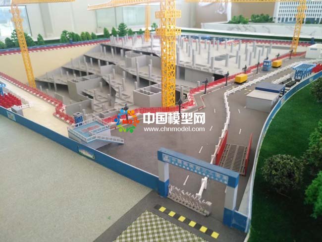 現(xiàn)代化建筑工地施工場景沙盤模型
