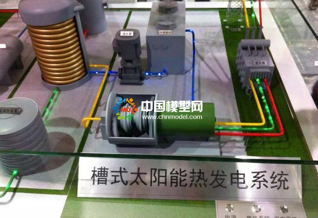 槽式太陽(yáng)能熱發(fā)電系統(tǒng)沙盤(pán)模型