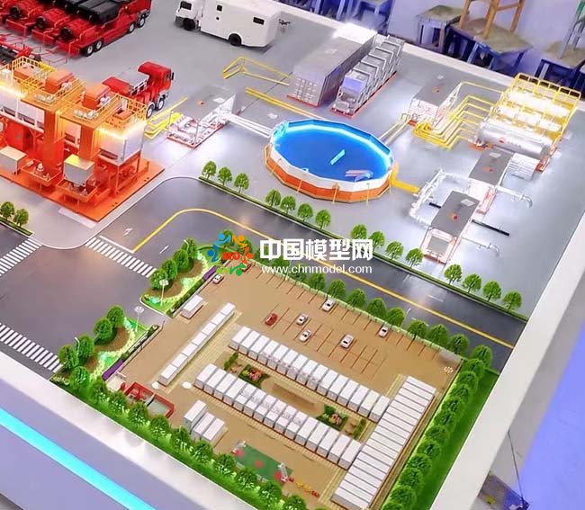 頁巖油開采沙盤模型