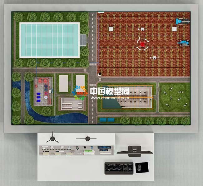 智慧農(nóng)業(yè)教學(xué)實(shí)驗(yàn)平臺(tái)沙盤(pán)模型效果圖